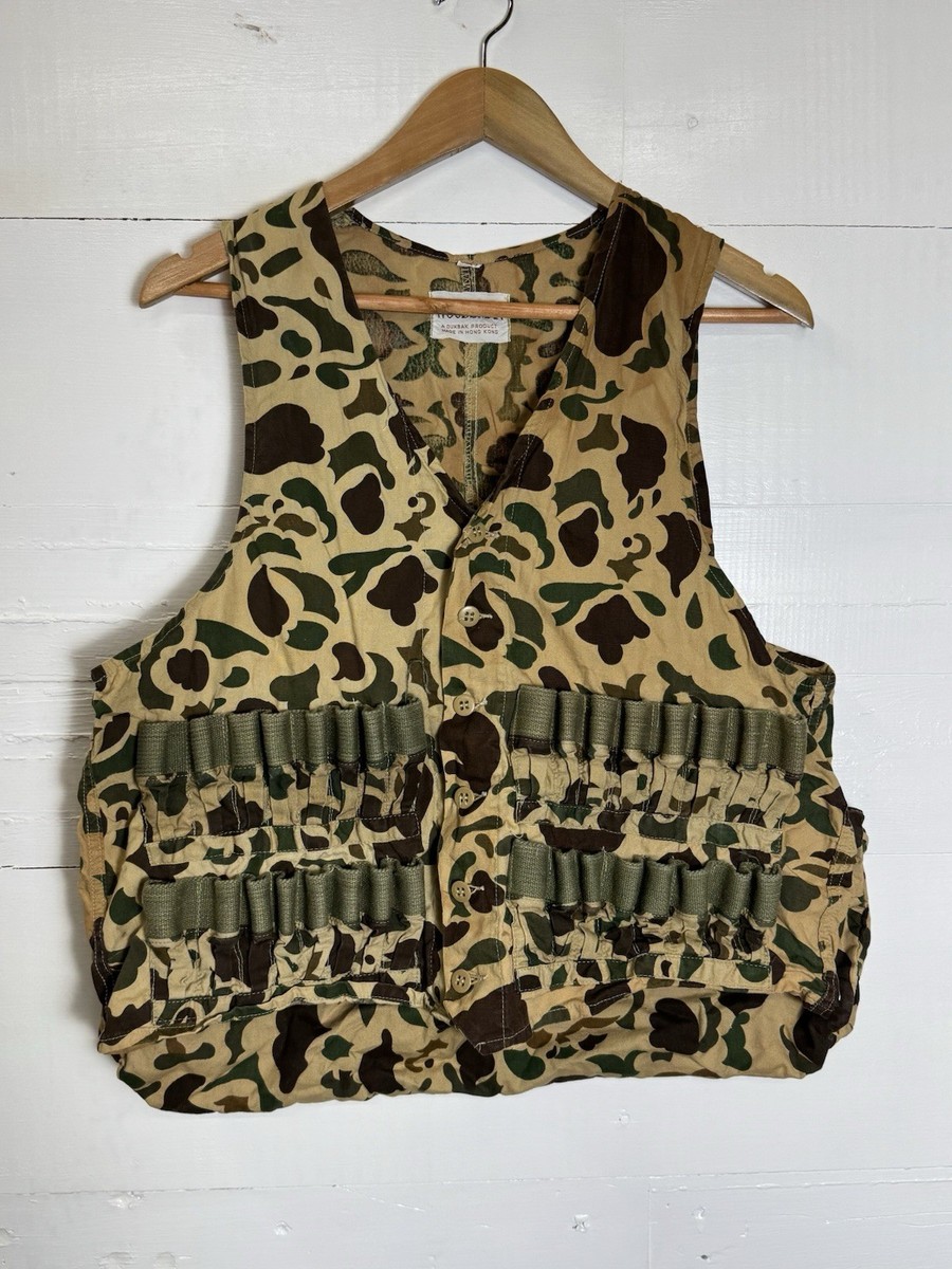 Awesome! 1960s Duck Camo Vest Woodsman Duxbak Size M Bird Quail