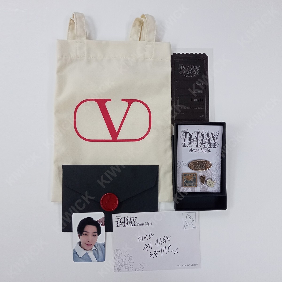 BTS SUGA D-DAY MOVIE NIGHT GIFT PHOTOCARD PHOTO CARD TICKET PINS