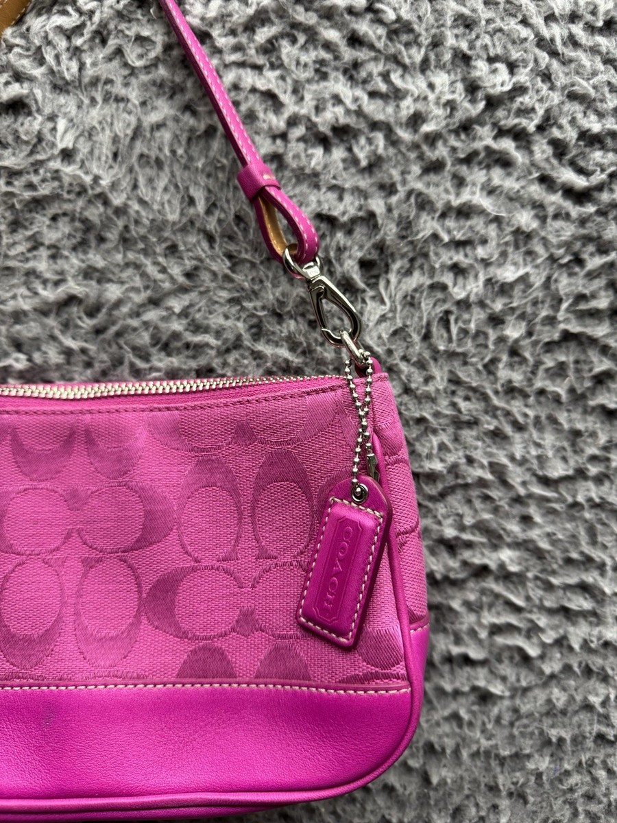 Vintage Coach Hamptons Demi Shoulder Bag Baguette Clutch Pink No