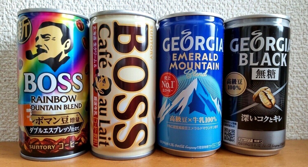 Best Sellers of Japanese Canned Coffee Suntory BOSS and Coca-Cola