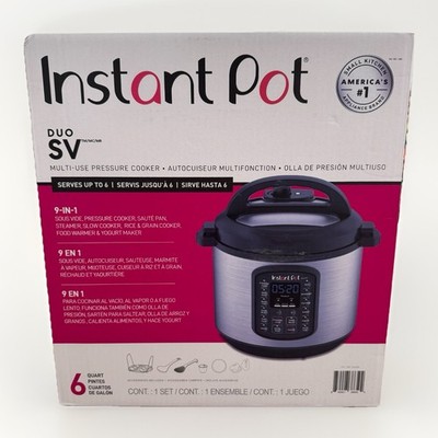 Instant Pot DUO SV 6-Quart 9-in-1 Multi-Use Pressure Cooker With