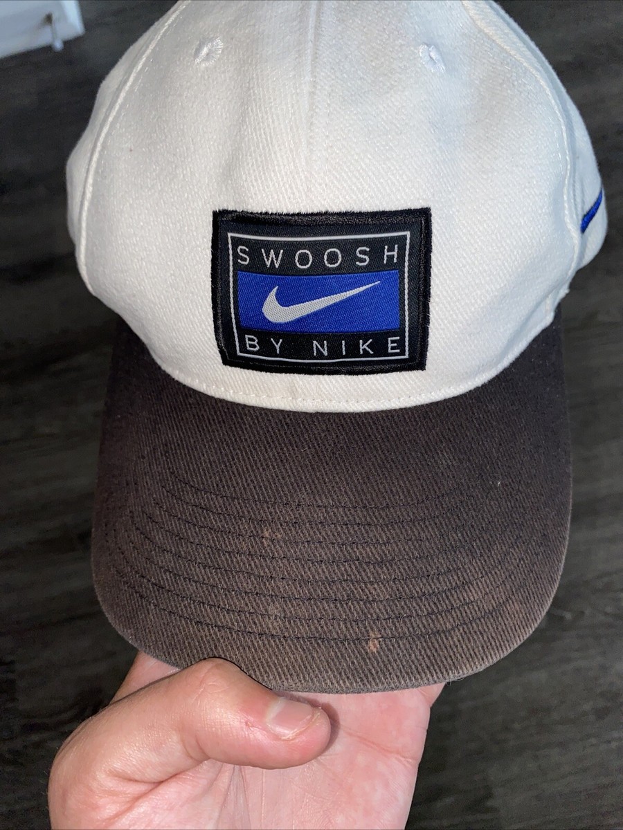 Vintage Nike 90s Adult Unisex Two Tone White Black Swoosh Snapback