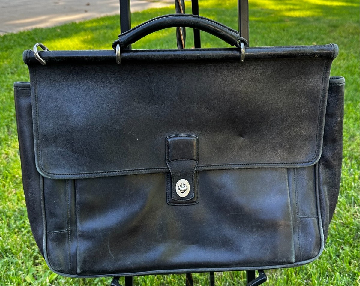 Vintage Coach # 6456 Black Leather Briefcase ~ No Strap ~ | eBay