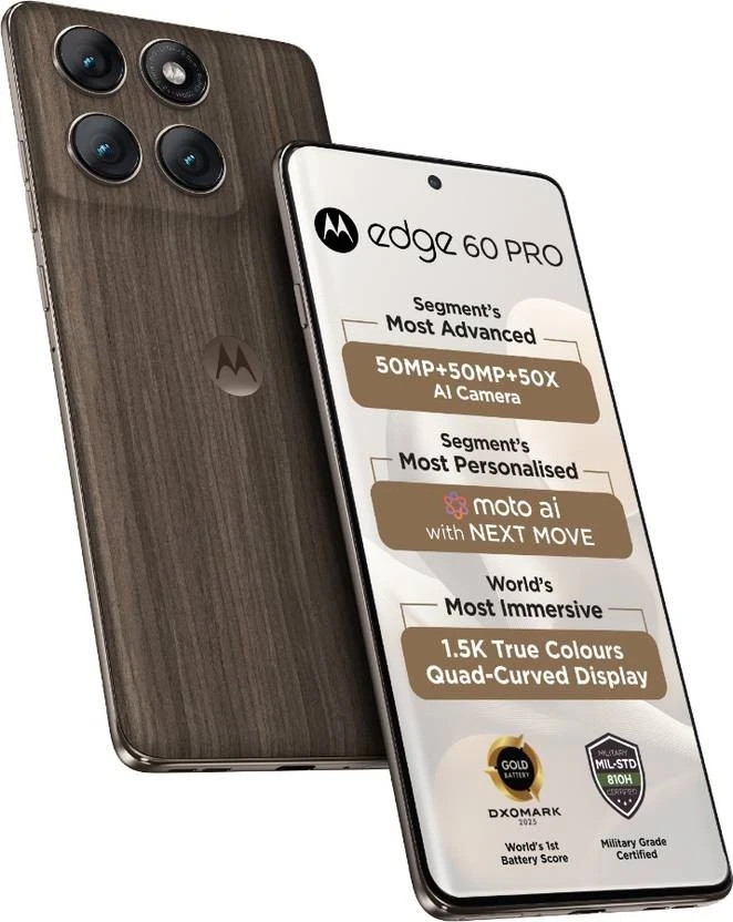 MOTOROLA Edge 60 Pro 5G (Walnut 256GB 8 GB RAM) Dimensity 8350