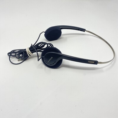 Vintage Sony Walkman Headphones Black Foam Adjustable Metal