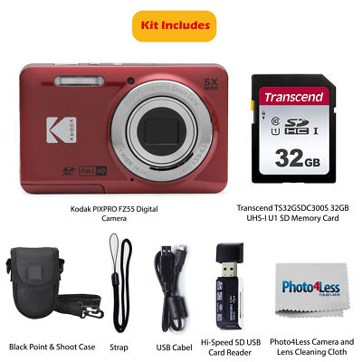 Kodak PIXPRO FZ55 Digital Camera (Red) Bundle 819900014075| eBay