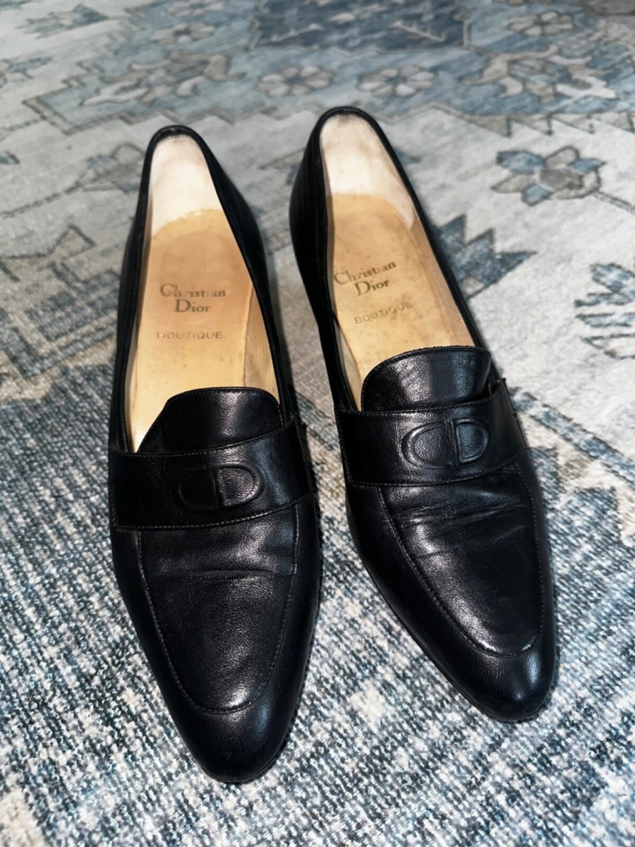 良品 Dior ミュール ブラック トロッター 金具 DIORISSIMO 35 良品