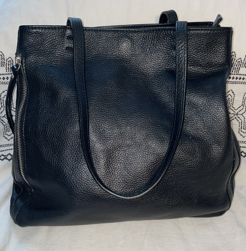 VIOLA CASTELLANI Black Leather Tote Bag Purse-NEW no tag | eBay