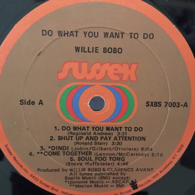 WILLIE BOBO AND THE BO-GENTS LP DO WHAT YOU WANT TO DO | eBay