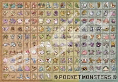 Ensky 1000 piece Jigsaw Puzzle Pokemon Pokedex No.001-151 (51x73