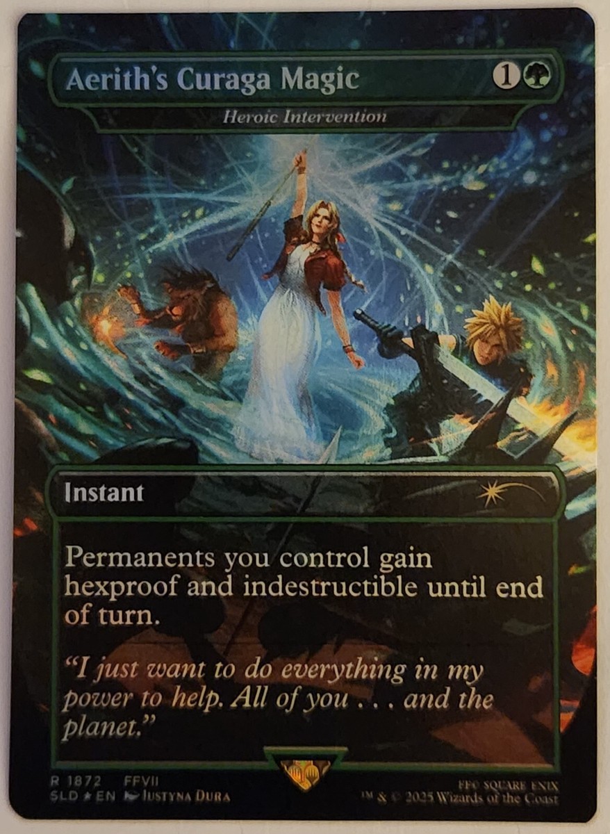 FOIL Aerith's Curaga Magic Heroic Intervention MTG SLD 1872 FINAL
