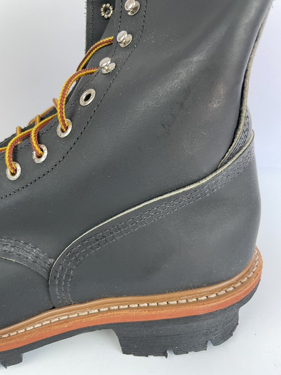 RED WING 2218 Steel Toe Black Logger Boots / Work Boots Men's 8 EE