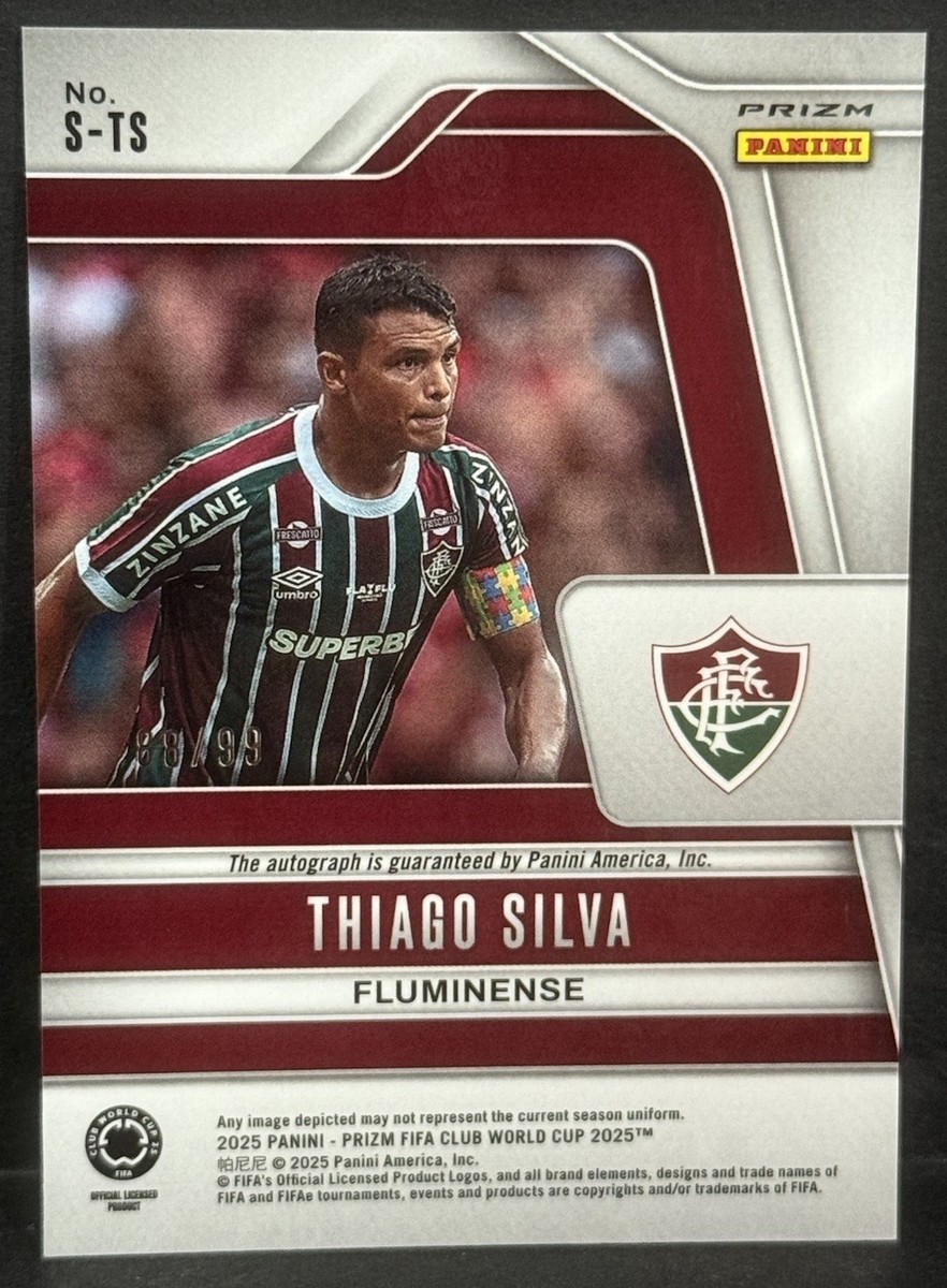 2025 Panini Prizm FIFA Club World Cup Fluminense Thiago Silva Auto