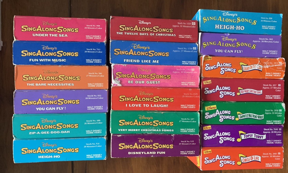 Lot Of 19 Disney Sing Along Songs VHS Volumes 1-12 Plus Xtras | eBay