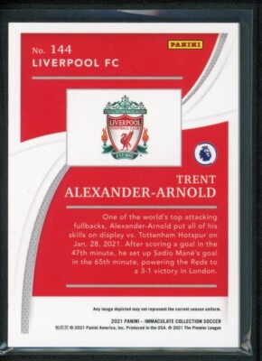 2021 TRENT ALEXANDER ARNOLD 75/80 PANINI IMMACULATE COLLECTION