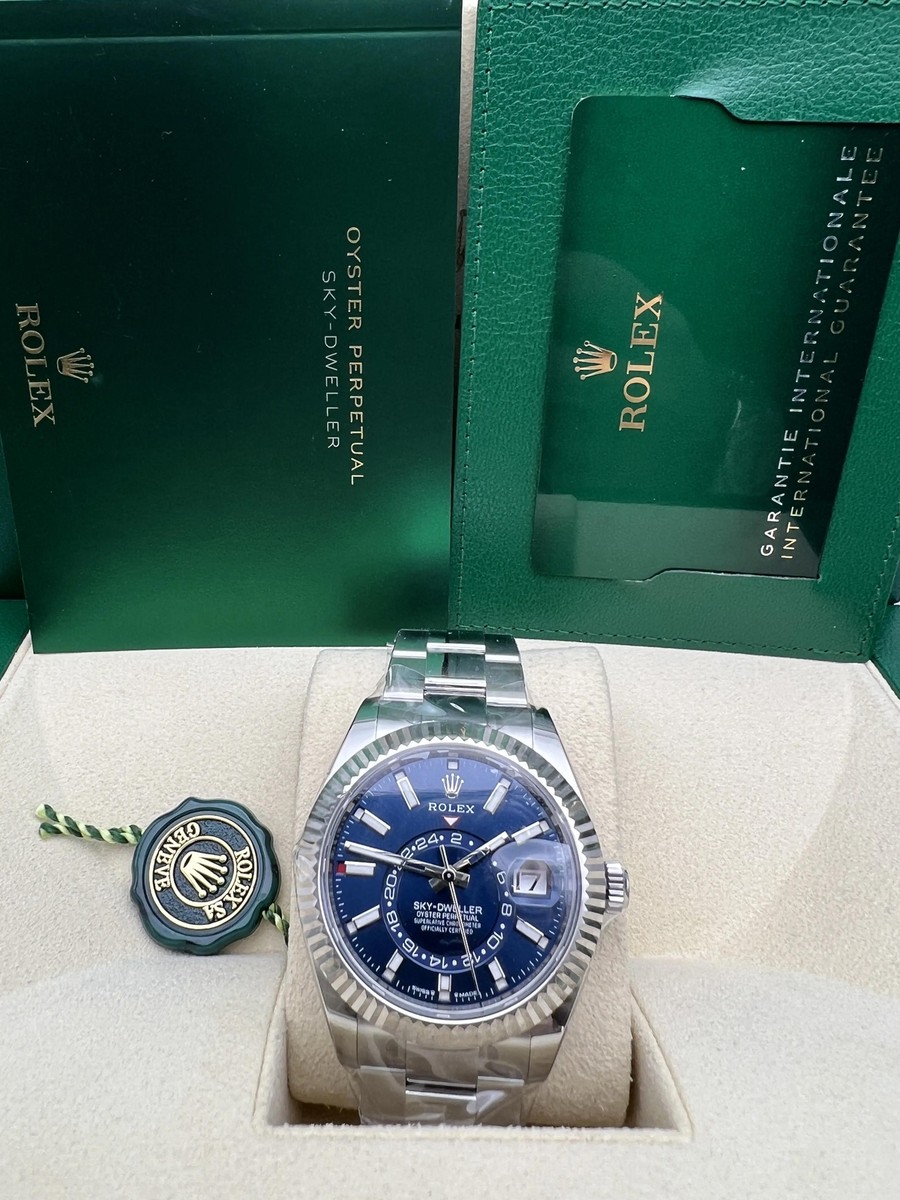 NEW Rolex Sky-Dweller 42mm 336934 Blue Dial Oyster Steel Box