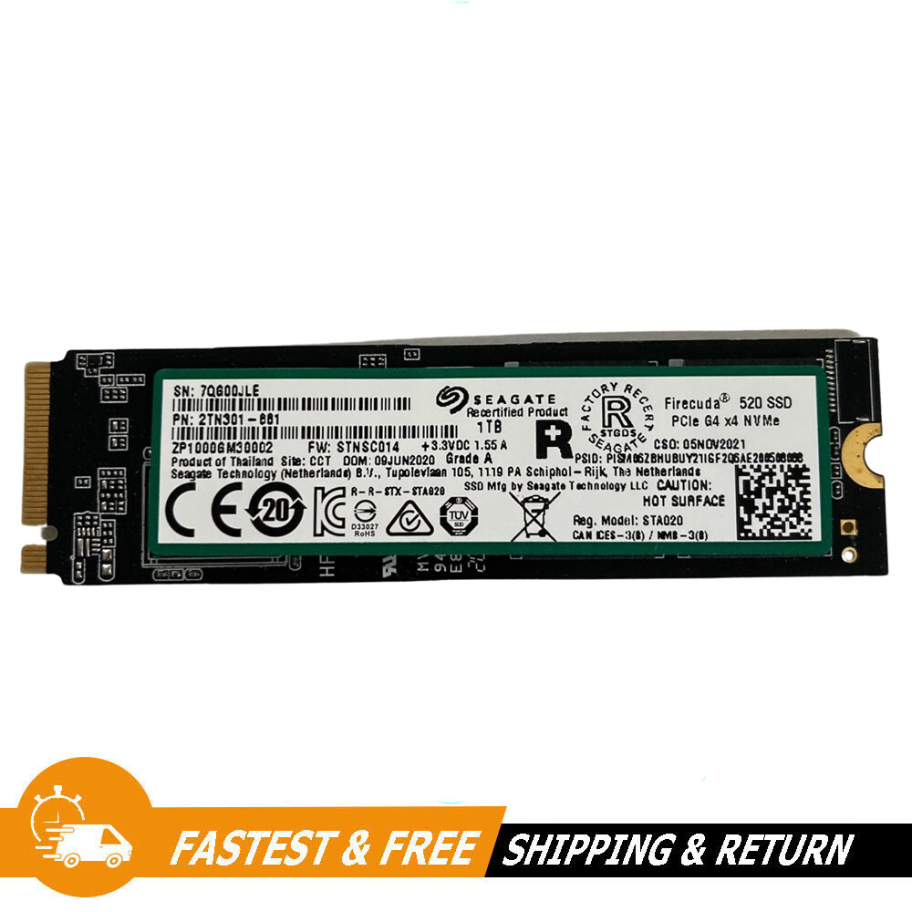 Seagate FireCuda 520 1TB SSD, Faster, Plug-and-Play Compatibility