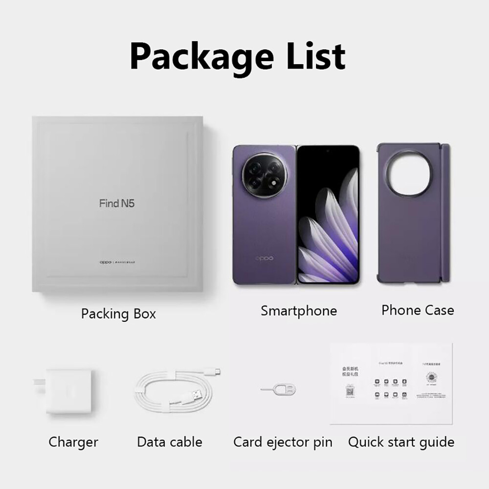 OPPO Find N5 5G Slim Folding Phone Satellite Snapdragon 8 Elite