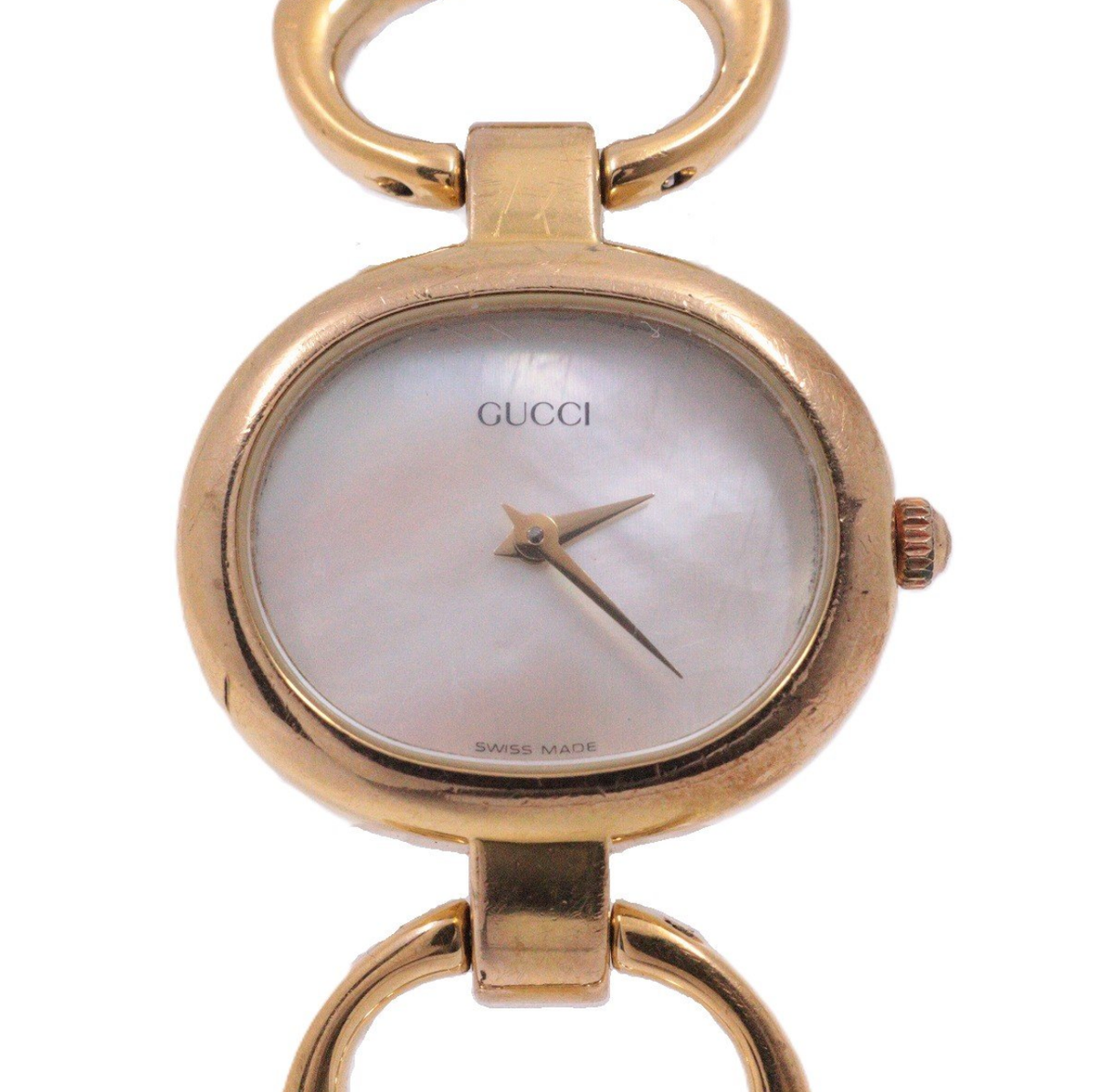 USED Excellent] GUCCI 1600 White Shell Dial QZ Women's Watch No