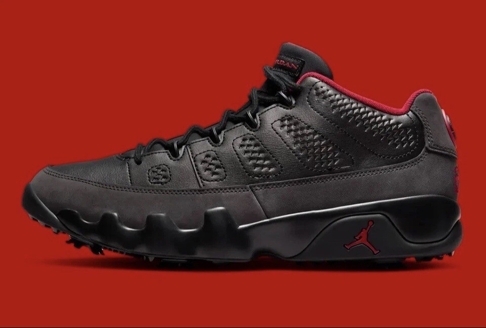 Nike Air Jordan 9 Low Golf 'Charcoal' Black True Red FJ5934-002