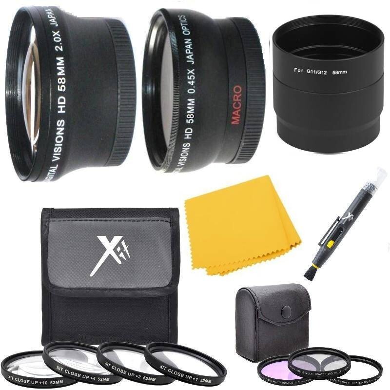 58mm Lens Filter Accessory Kit for Canon PowerShot G12, G11, G10