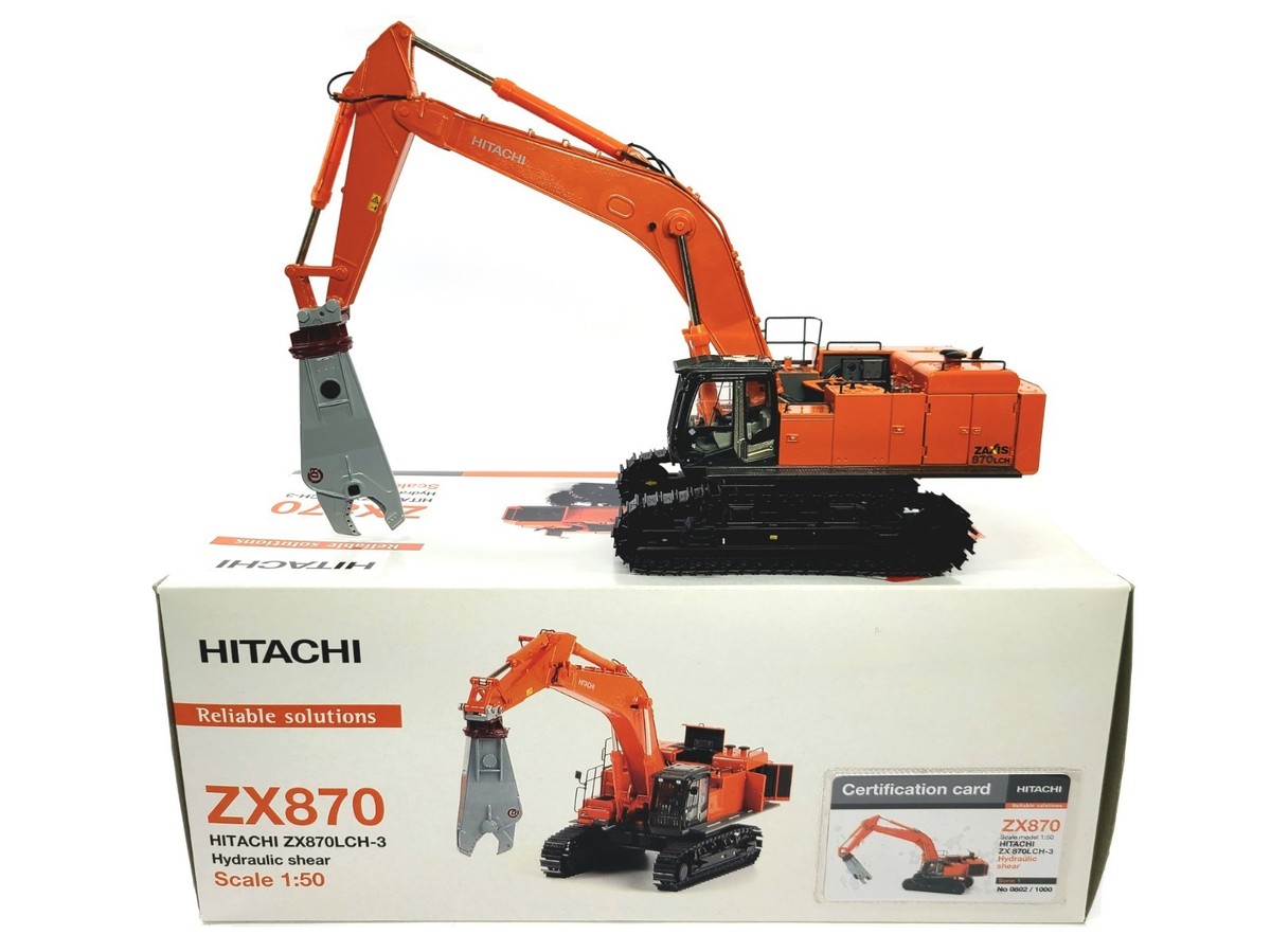 Hitachi ZX870LCH-3 Zaxis Excavator with Shear - WSI 1:50 Scale