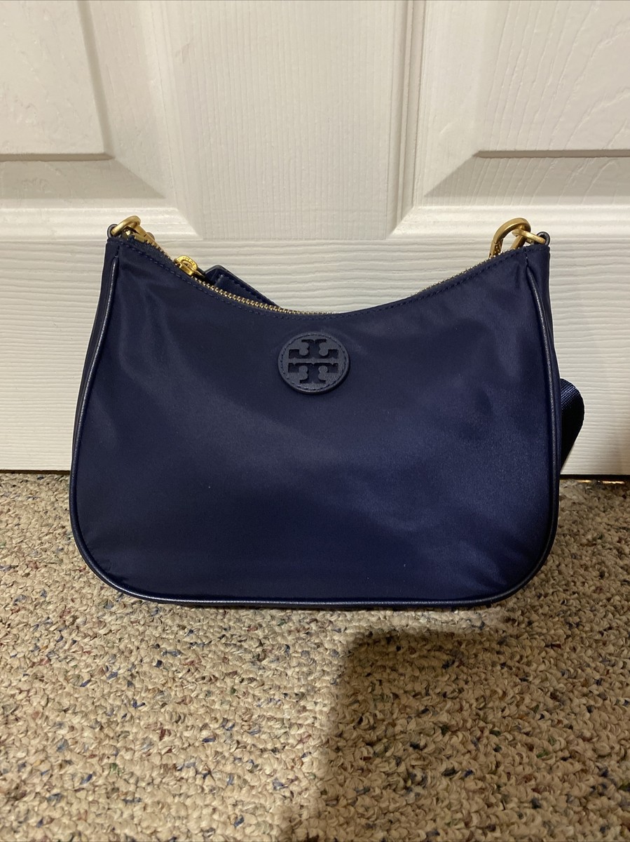 Tory Burch Nylon Web Mini Hobo Crossbody Bag Navy | eBay
