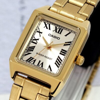 Casio LTP-V007G-9B Women's Classis Square Gold Metal Watch | eBay
