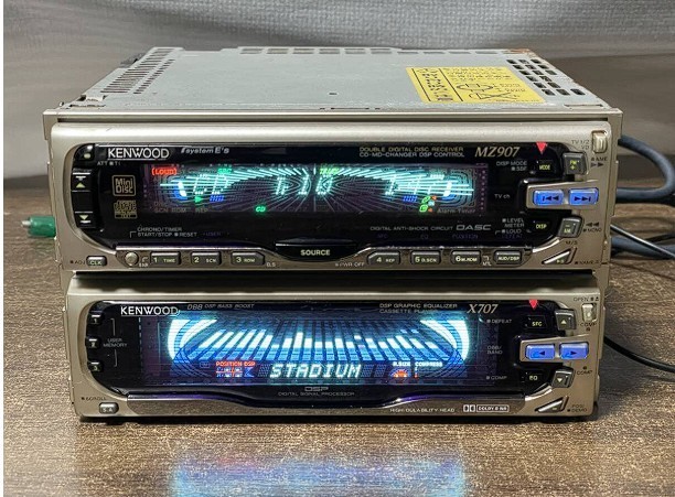 Kenwood MZ907 X707 1DIN CD MD Cassette Deck Player Set Working | eBay