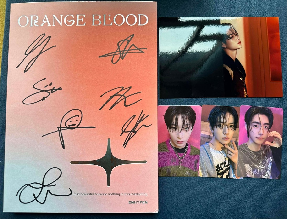 ENHYPEN OFFICIAL AUTOGRAPH SIGNED ALBUM ORANGE BLOOD | eBay