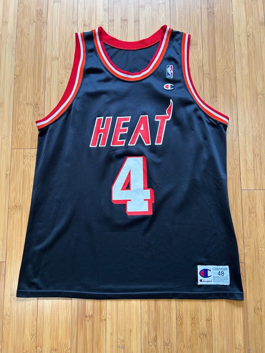 RARE #4 NBA Vintage Champion Miami Heat Harold Miner Black Jersey