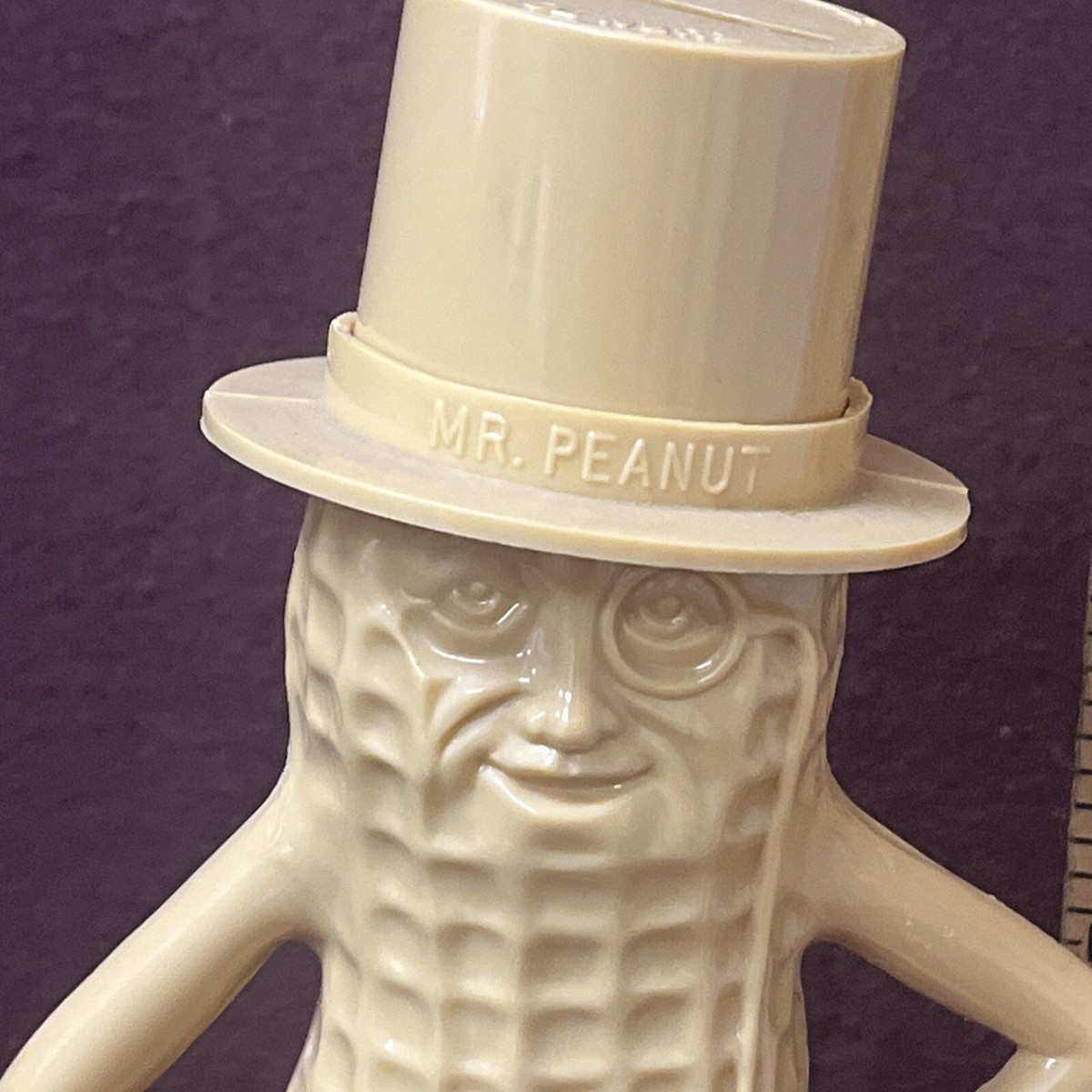 Planters Vintage MR PEANUT BANK Tan Plastic Figure 8 1/2