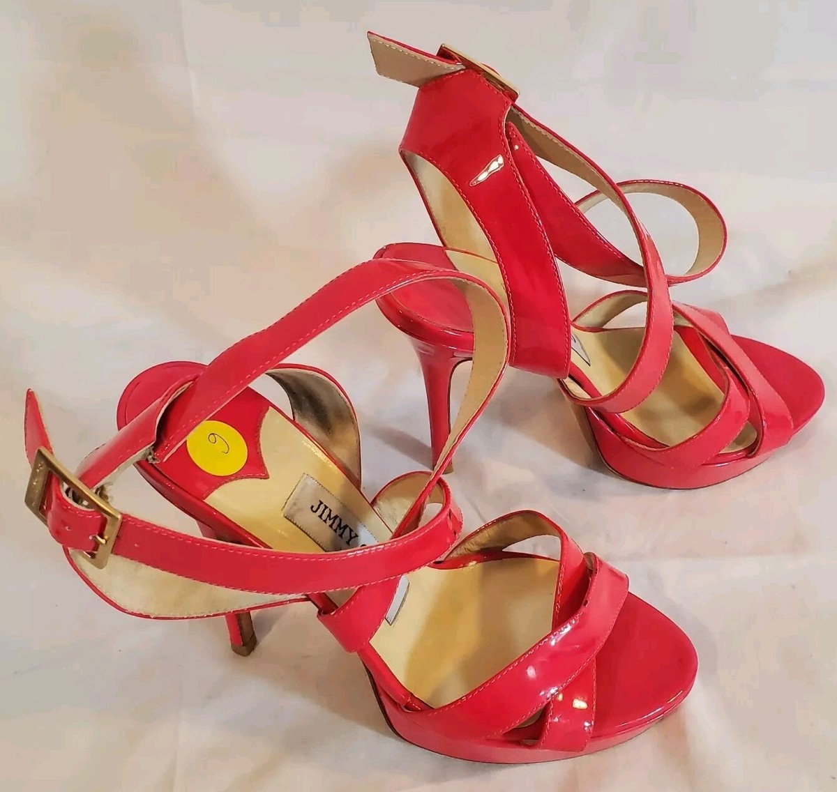 Jimmy Choo Women's Size 36 Pink Patent Leather Strappy Heels