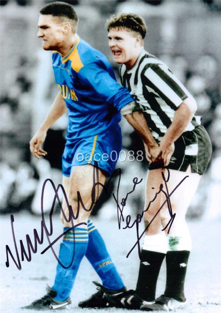 VINNIE JONES & PAUL GASCOIGNE / GAZZA SIGNED PRE-PRINT EXCLUSIVE