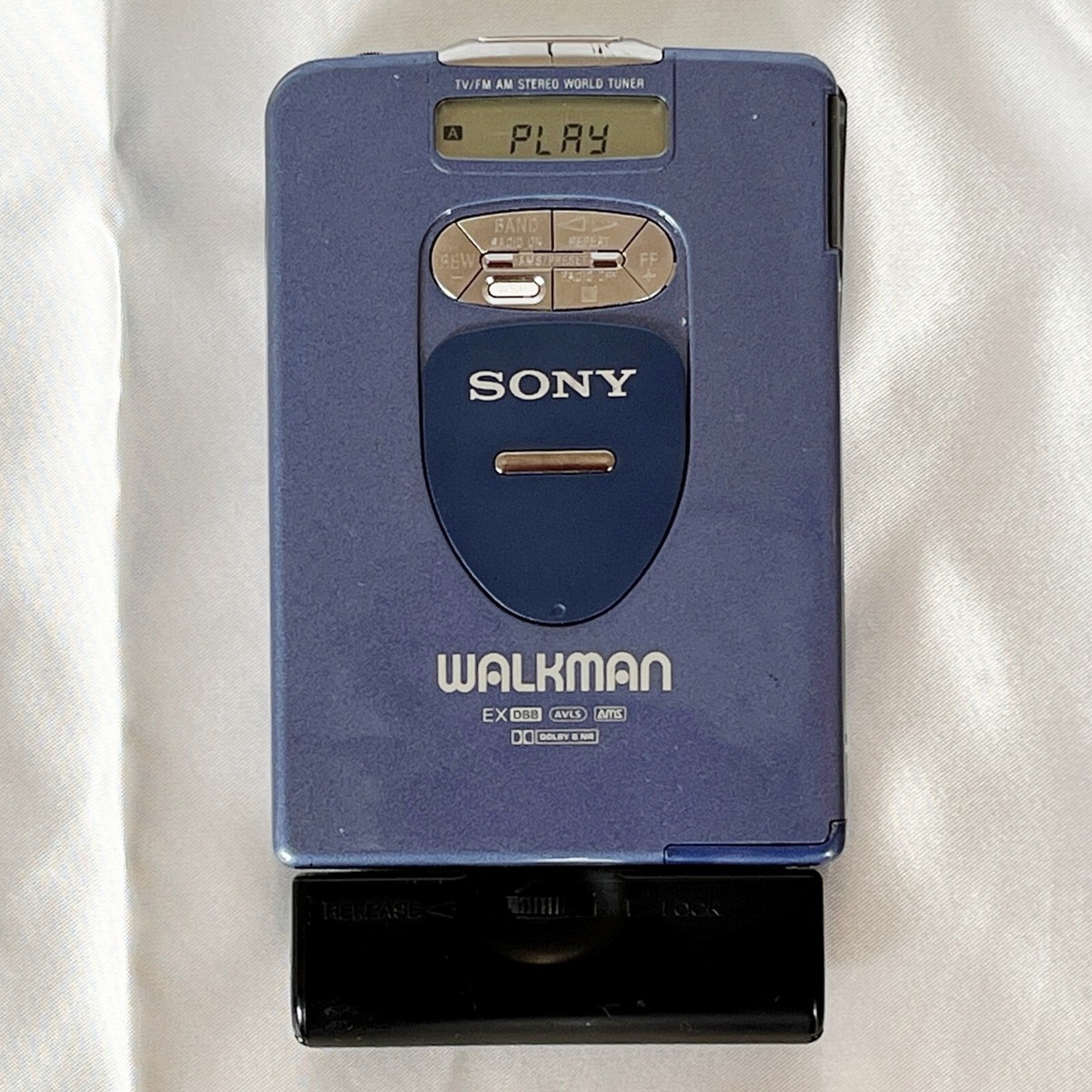 SONY WM-FX1 1994 Blue W/Battery box WalkmanCassette Player Made in