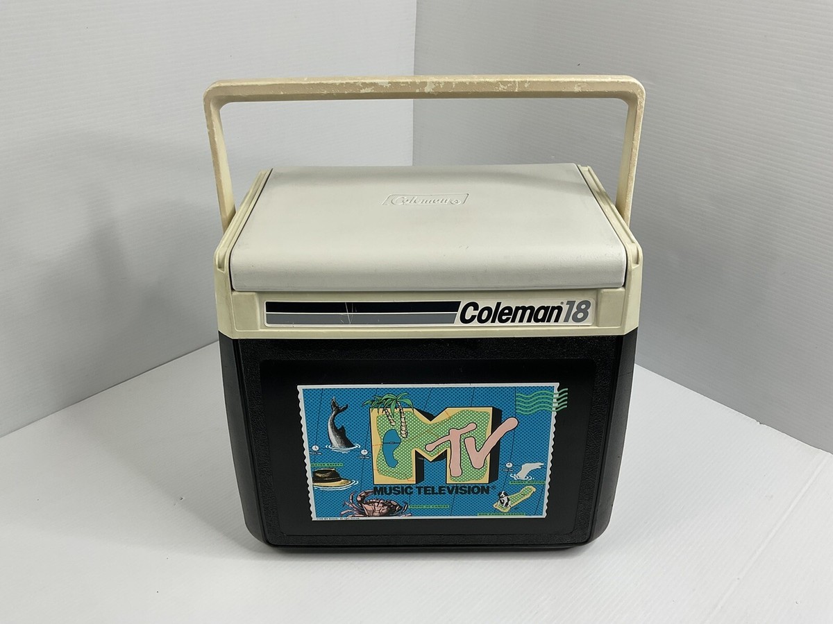 Vtg 1990 Coleman 18 MTV Music Television USA Cooler 5218 Flip Top