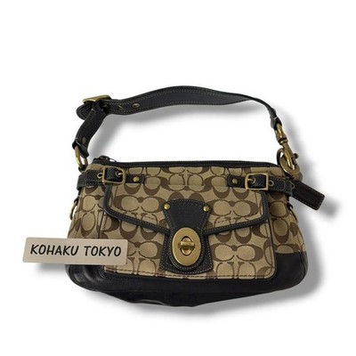 COACH Legacy 65th Anniversary Turnlock Shoulder Bag Beige Black