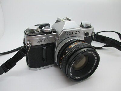 Canon AE-1 35mm SLR Film Camera with Canon 50mm f/1.8 FD Lens