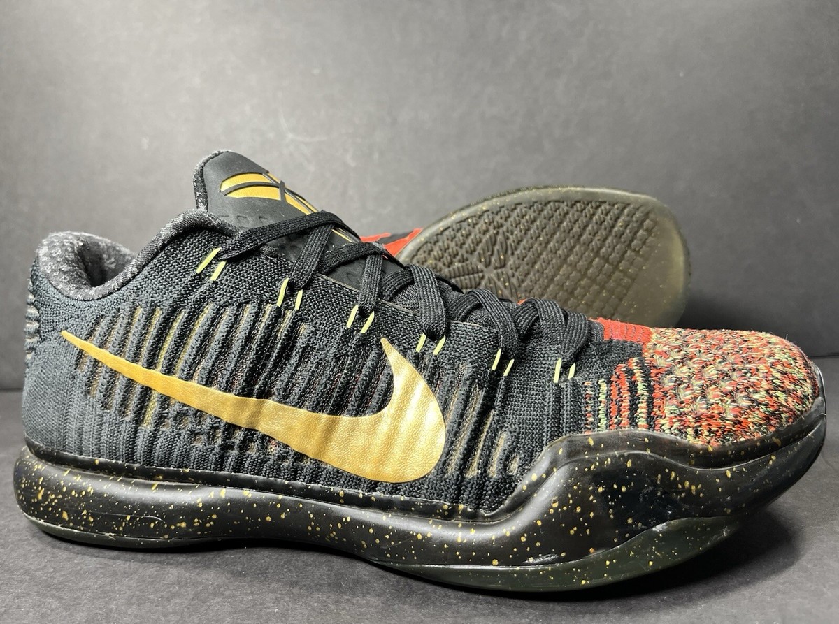 Nike Kobe 10 X Elite Low Sneakers Xmas Christmas 5 Rings Mens