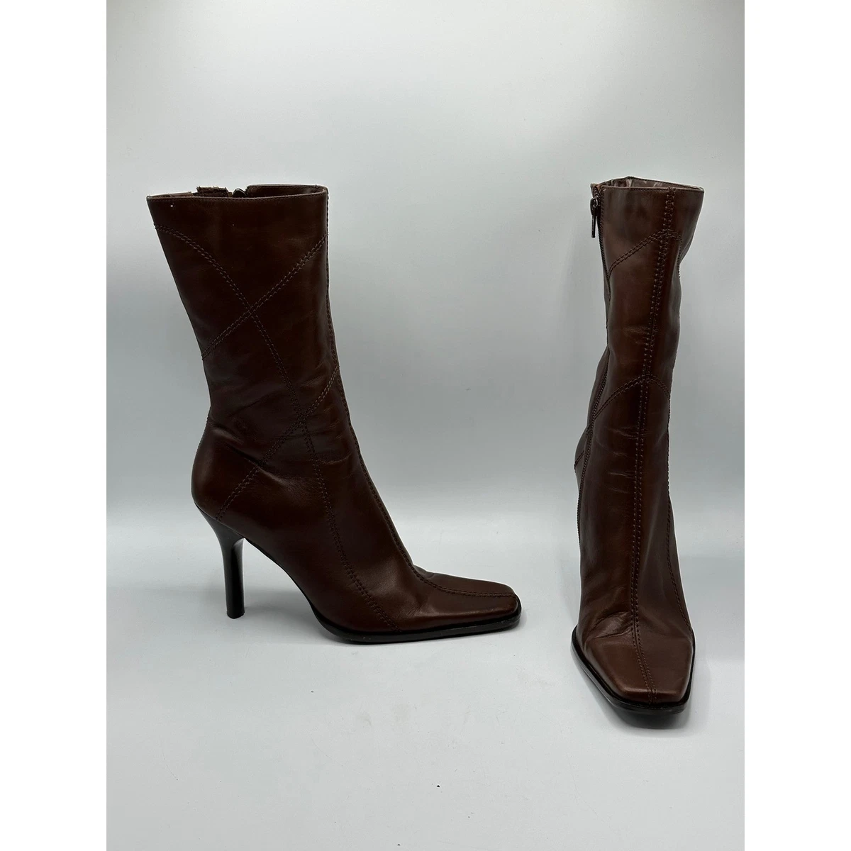 Cathy Jean Leather Upper High (3-3.9 in) Heel Height Boots for