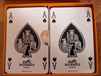 HERMES Playing Cards Orange Stripe Logo Trump Rare Excellent- | eBay