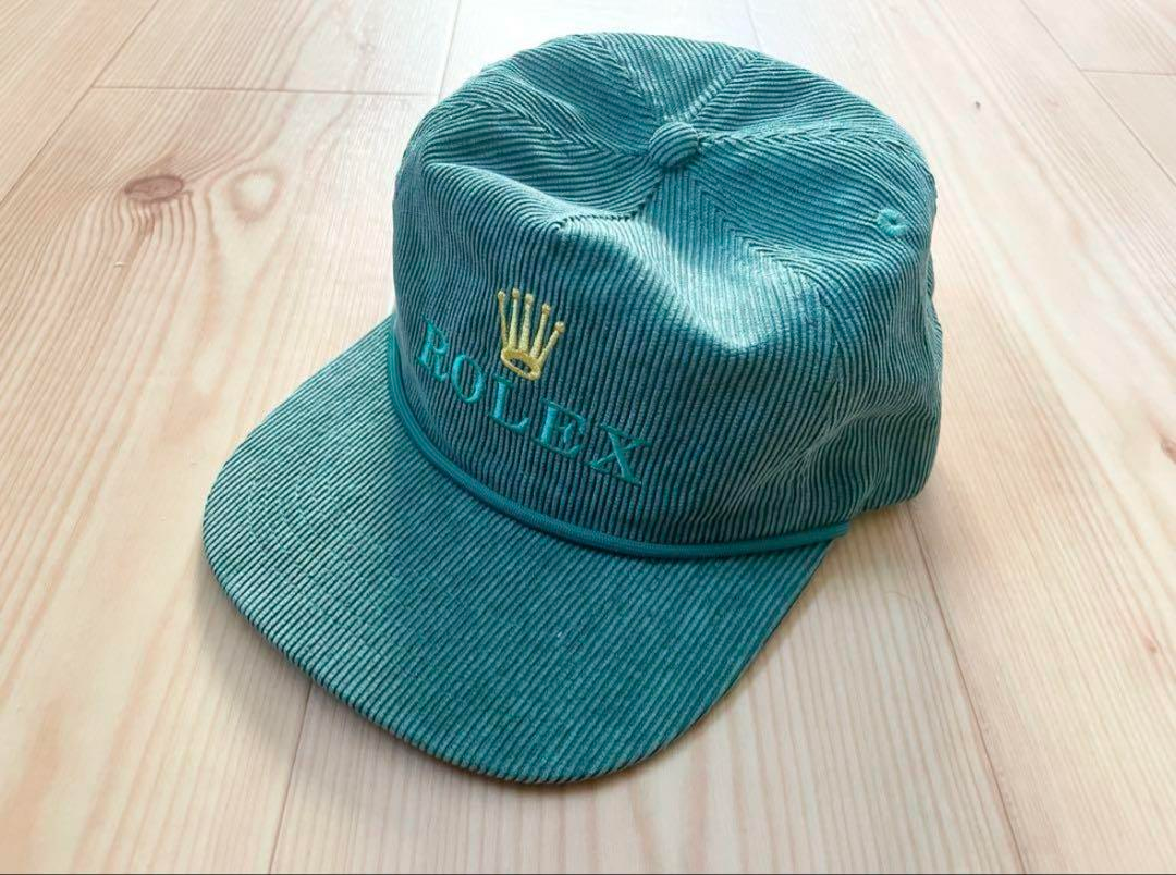 Rolex Corduroy Trucker Cap 80s 90s Style Green Embroidery | eBay
