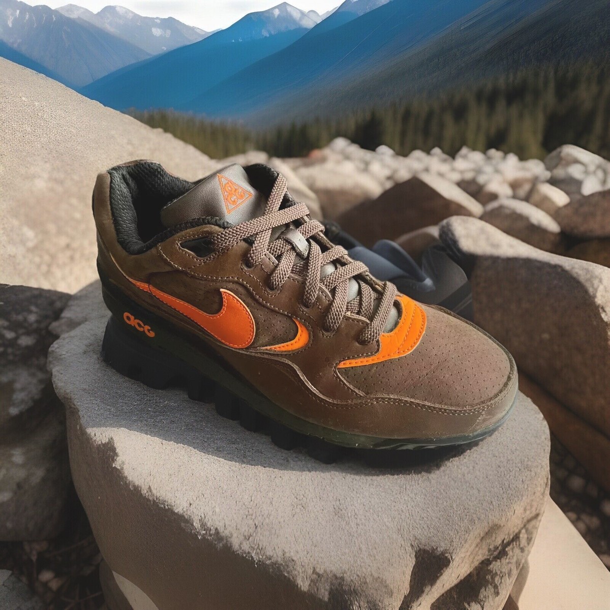 NIKE ACG AIR WILDWOOD SNEAKER BOOT BROWN/ORANGE MENS SIZE 11.5 | eBay