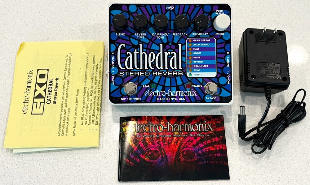 Electro Harmonix Cathedral Stereo Reverb Guitar Effects Pedal +