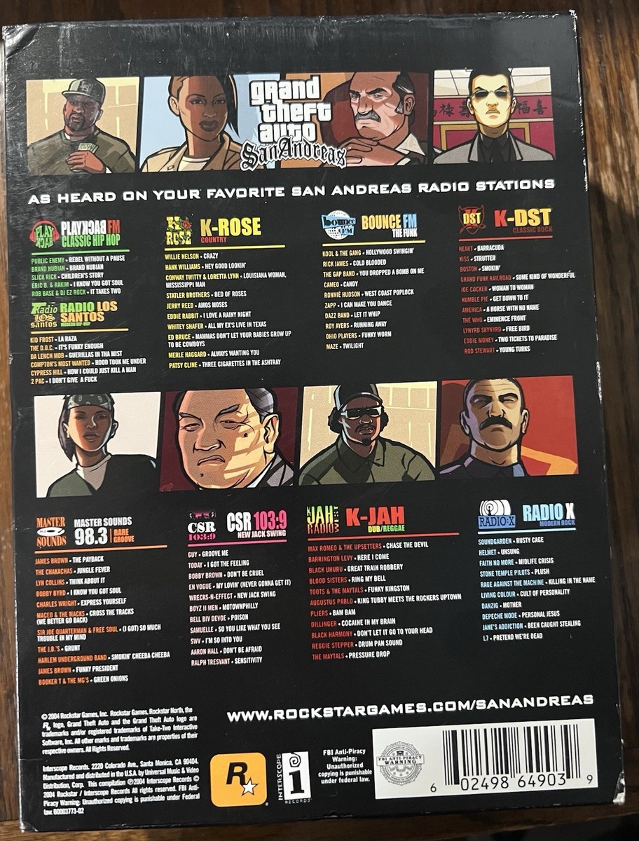 Grand Theft Auto San Andreas Official Soundtrack Box Set LIKE NEW