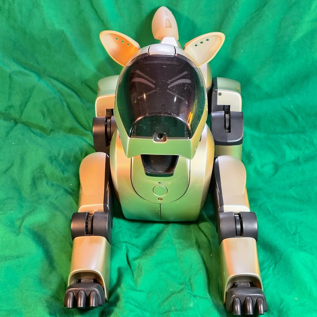 Junk Gold Aibo ERS-210 Sony w/Box w/Memory w/Pink Ball No Tested