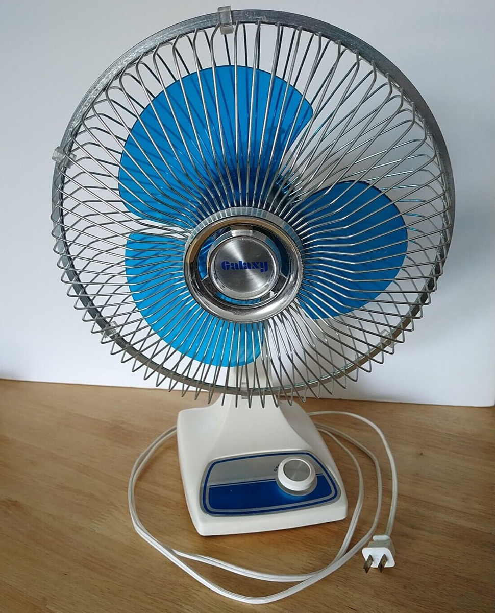 GALAXY Fan 80s Oscillating 2 Speed Blue Blades Type 9 Style N
