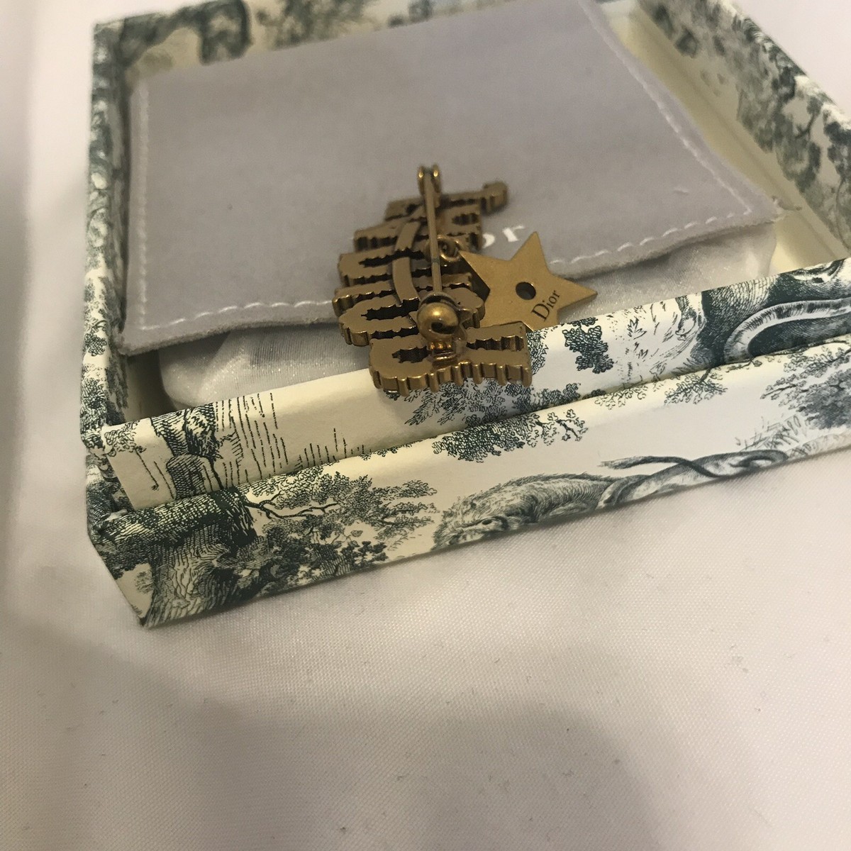 Christian Dior J'adior Crystal Diamonte Gold Star Pin Brooch Hair