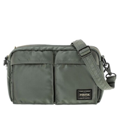 PORTER TANKER SLING BAG W Zip and Others Total 6 Types Sage Green
