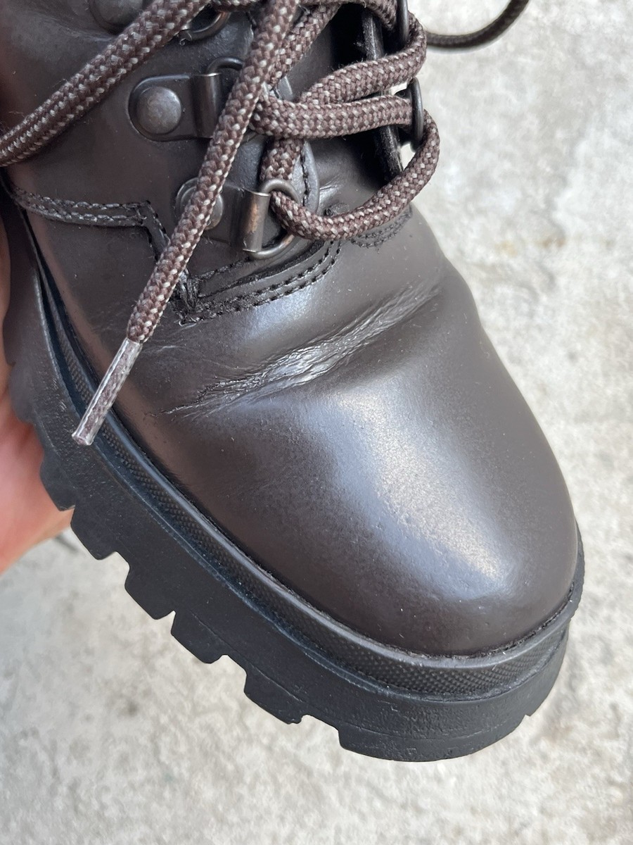 FW'99 Prada Archive Leather Combat Chunky Hiking Boots | eBay